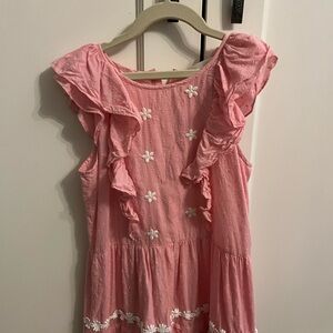 Pink and white LoveShackFancy dress